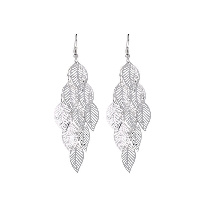 Wholesale Retro Metal Hollow Flower Bohemian Carved Court Style Earrings